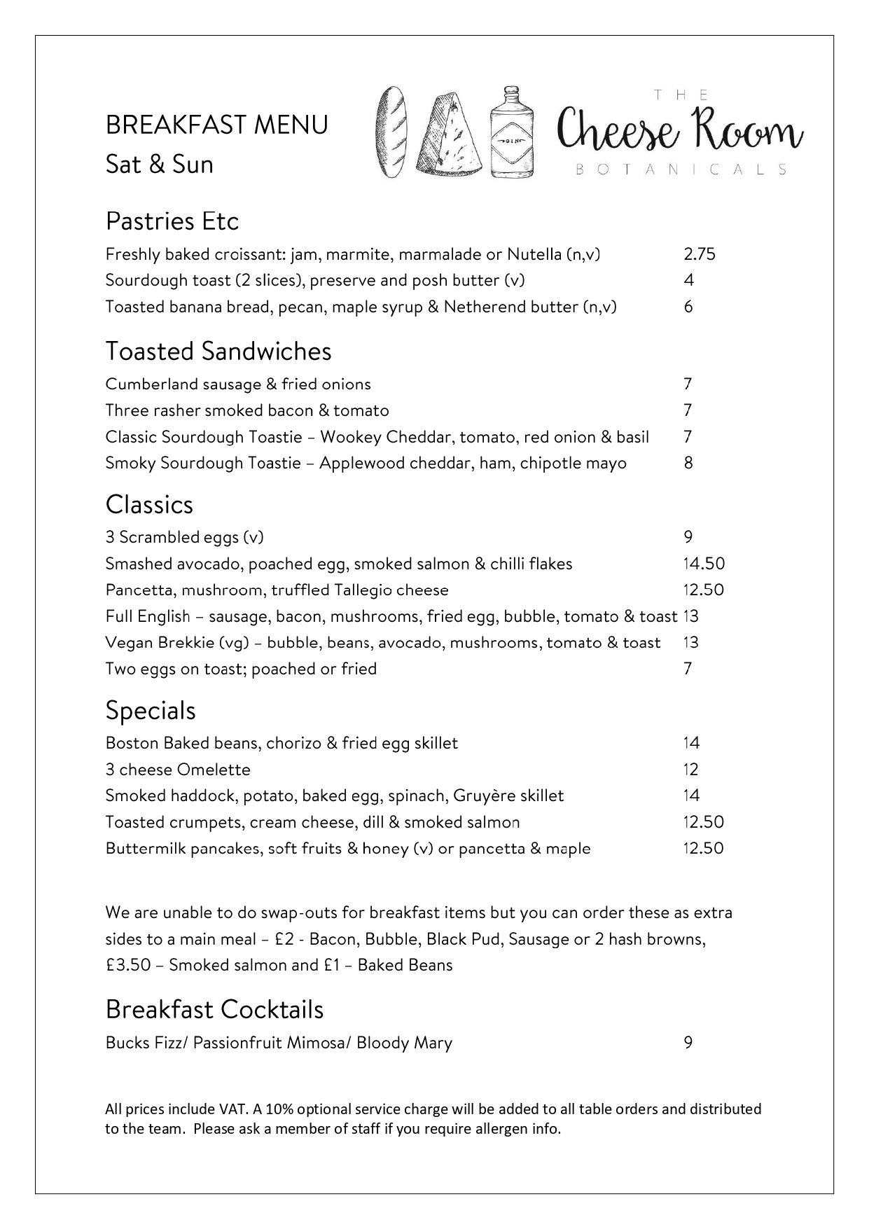 CRB Sample Breakfast Menu